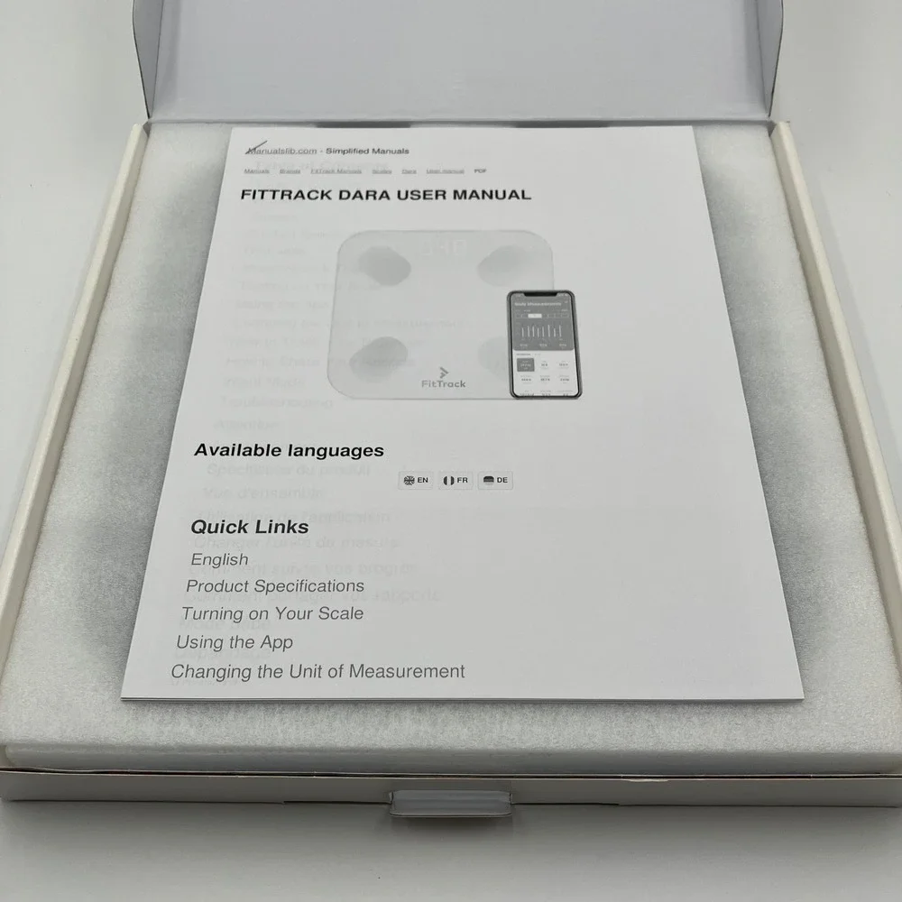 FitTrack Dara Smart BMI Body Composition Scale Black Bluetooth Digital Scale